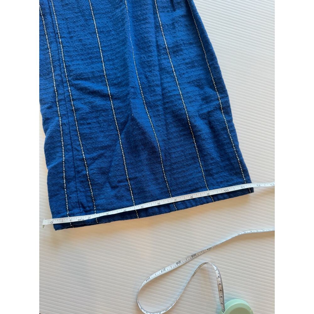 Billabong Paint The Town Jumpsuit XS Blue Striped Wide Leg Cotton Cropped - Picture 14 of 16